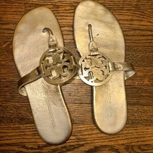 Tory Burch Metallic Gold Thong Sandals